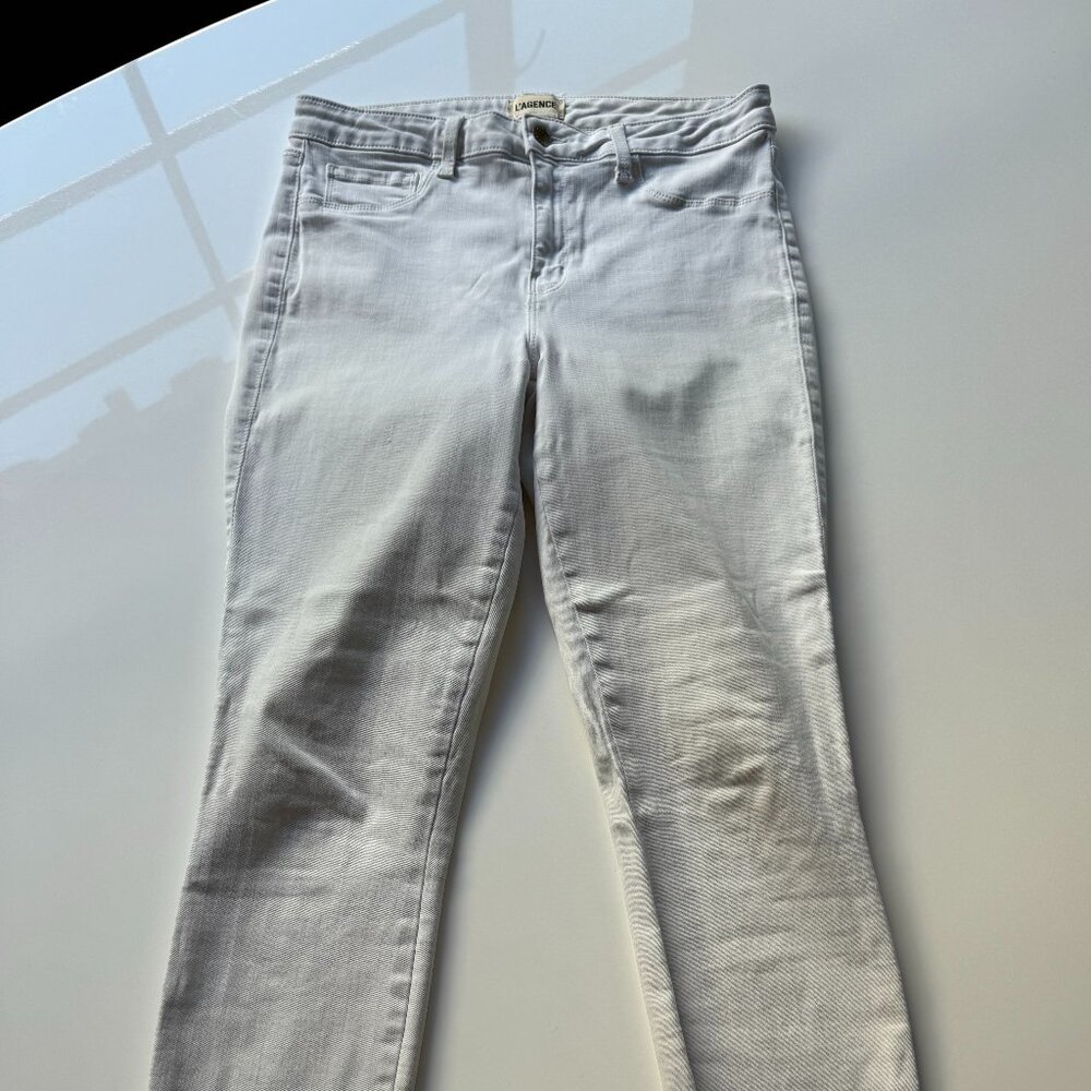L'Agence White Skinny Cropped Jeans - 29